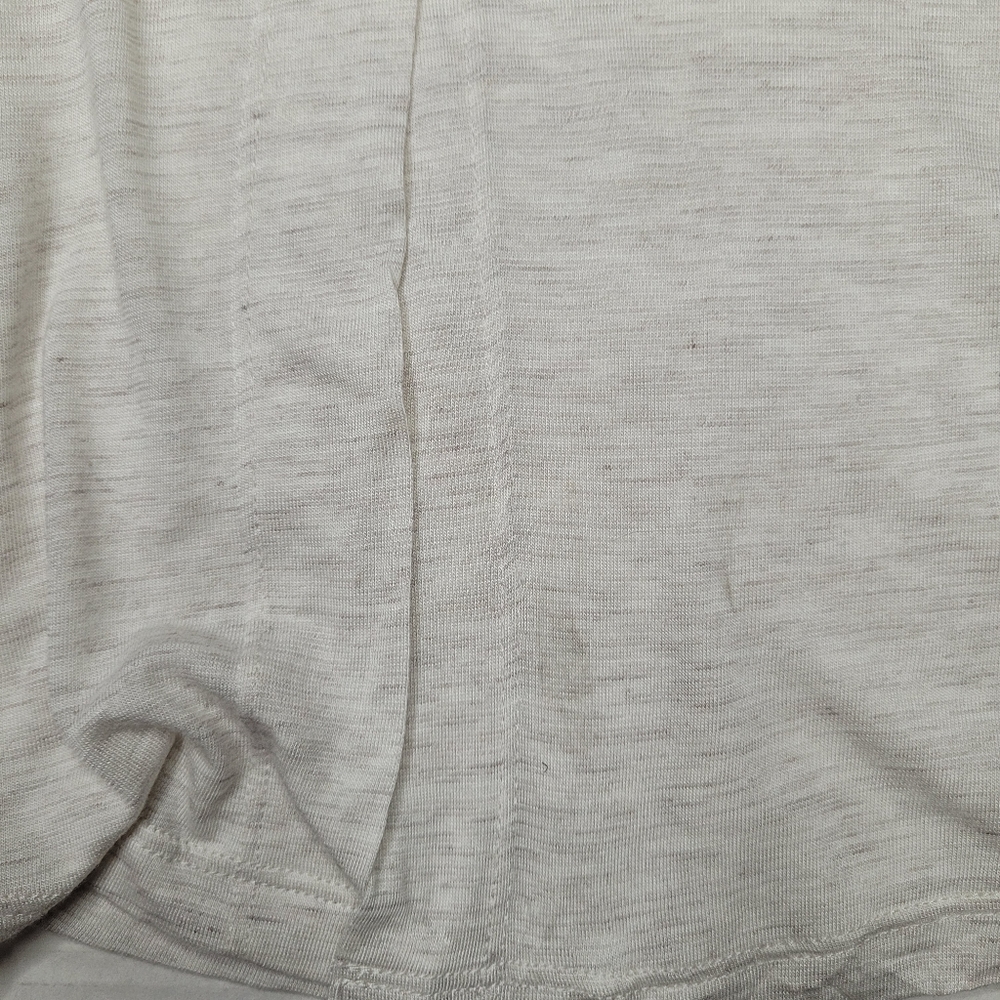 Gibson Latimer Top Women's Oatmeal Size Large Long Sleeve Casual Curved Hem - Picture 12 of 12